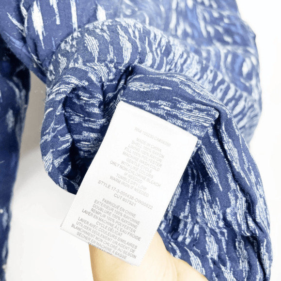 Joie Soft Akinyi Quilted Ikat Crop Jacket blue moto zippered womens s Small - Picture 6 of 8